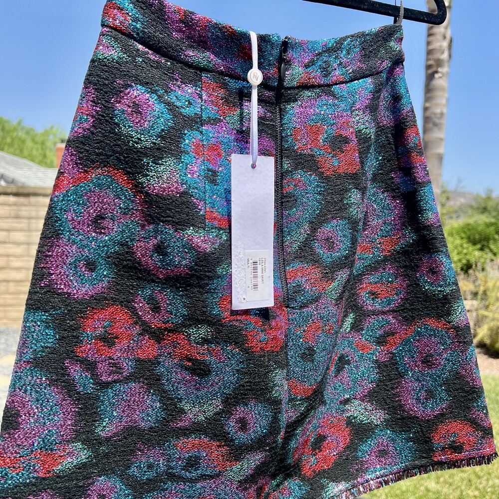 Rebecca Vallance Leila Metallic Floral Jacquard Mini Skirt Size 0 fits Small NWT - Picture 6 of 6